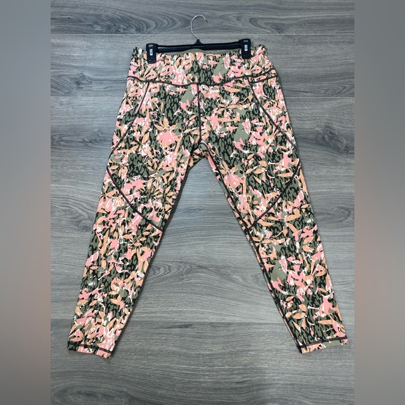 Sweaty Betty Pants - Sweaty Betty Power Pocket 7/8 Leggings Pink Green Floral Print 2XL XXL